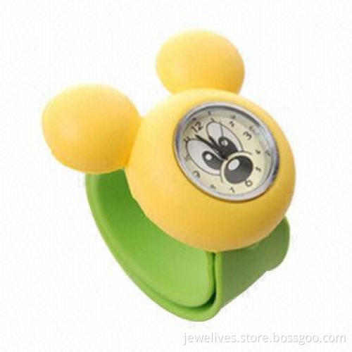Snap-on Bracelet Watch with Color-filled, Made of Silicone/Steel